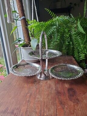 Silver Plated Cake Tree Serving Stand Queen Anne Silver Plated Table Decor